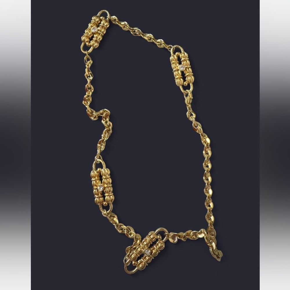 Camrose & Kross JBK Long Layered Paper Clip Station Statement Necklace-